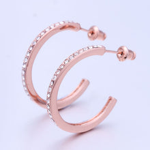 18K GP Gold Plated Jewelry Earring Fine Fashion Nickel Free Tin Alloy Rhinestone Czech Stud Earrings SMTPE378