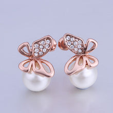 18K GP Gold Plated Jewelry Earring Fine Fashion Nickel Free Tin Alloy Rhinestone Czech Stud Earrings SMTPE364