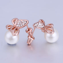 18K GP Gold Plated Jewelry Earring Fine Fashion Nickel Free Tin Alloy Rhinestone Czech Stud Earrings SMTPE364