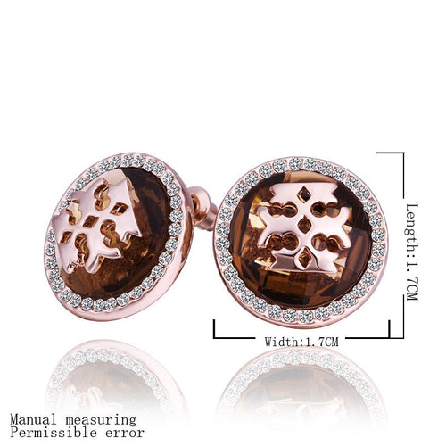 18K GP Gold Plated Jewelry Earring Fine Fashion Nickel Free Tin Alloy Rhinestone Czech Stud Earrings SMTPE366