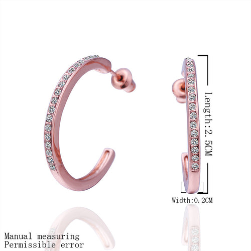 18K GP Gold Plated Jewelry Earring Fine Fashion Nickel Free Tin Alloy Rhinestone Czech Stud Earrings SMTPE378