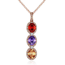 18k gold plated necklaces Crystal tricolor collier bijoux femme SKGN118