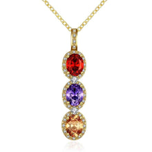 18k gold plated necklaces Crystal tricolor collier bijoux femme SKGN118