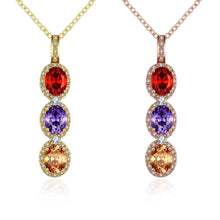 18k gold plated necklaces Crystal tricolor collier bijoux femme SKGN118
