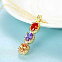 18k gold plated necklaces Crystal tricolor collier bijoux femme SKGN118