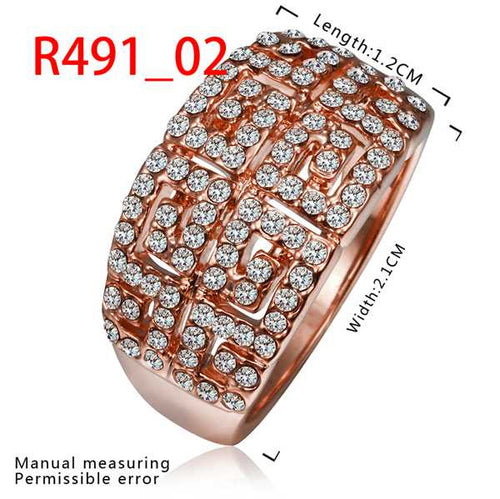18k gold plated wedding rings crystal men ring jewerly accessories SMTPR491