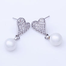 18K Gold Plating earrings heart and beads stud earrings oorbellen 100% Hand Madeball HBE288