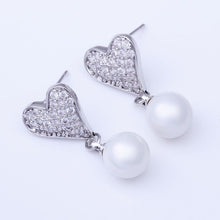 18K Gold Plating earrings heart and beads stud earrings oorbellen 100% Hand Madeball HBE288