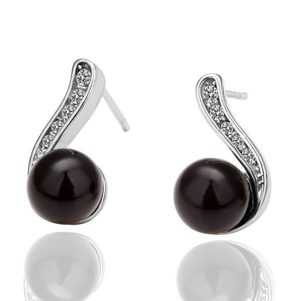 18K Gold Plating earrings heart and beads stud earrings oorbellen 100% Hand Madeball HBE288