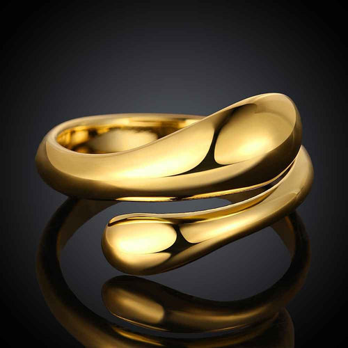 18K Gold Plating ring s -shape aliancas Gift for her SKGR012