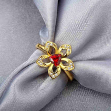18K Gold Plating wedding rings Rhinestone five flower aneis collier plastron HBR157