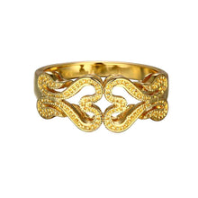 18K Real Gold Plated engagement ring heart is connected anillos 100% Hand Madeball SKGR091