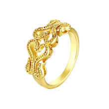 18K Real Gold Plated engagement ring heart is connected anillos 100% Hand Madeball SKGR091