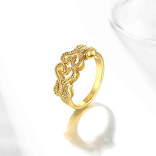 18K Real Gold Plated engagement ring heart is connected anillos 100% Hand Madeball SKGR091