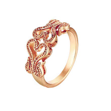 18K Real Gold Plated engagement ring heart is connected anillos 100% Hand Madeball SKGR091