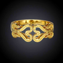 18K Real Gold Plated engagement ring heart is connected anillos 100% Hand Madeball SKGR091