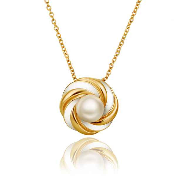 18K Real Gold Plated pendants Wound coil maxi colar ruby jewelry HBN072
