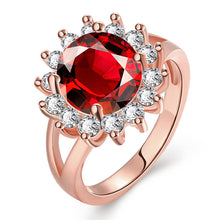 18K Real Gold Plated wedding ring Sunflower anel de ouro jewellery HBR191