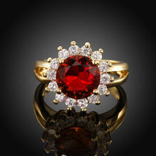 18K Real Gold Plated wedding ring Sunflower anel de ouro jewellery HBR191