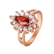 18K Real Gold Plated wedding ring Sunflower anel de ouro jewellery HBR191