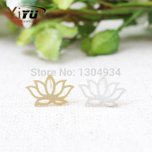 ,30pcs/lot Gold&Silver&Rose Cute Lotus Stud Earrings, Cheap and Appealing Studs, Sweet Botanic Jewelry E021