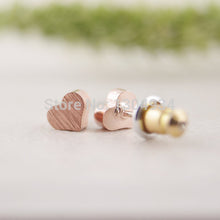 ,30pcs/lot Gold&Silver&Rose Plated Inexpensive Pretty Little Heart Stud Earrings, Simple and Lovely Ear Studs E017