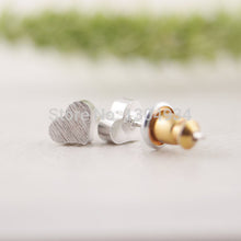 ,30pcs/lot Gold&Silver&Rose Plated Inexpensive Pretty Little Heart Stud Earrings, Simple and Lovely Ear Studs E017