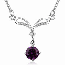 Lose Money Promotions silver collar necklace purple gem collares  love SMTN529