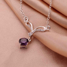Lose Money Promotions silver collar necklace purple gem collares  love SMTN529