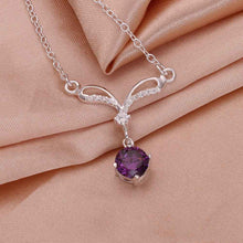 Lose Money Promotions silver collar necklace purple gem collares  love SMTN529