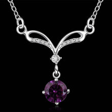 Lose Money Promotions silver collar necklace purple gem collares  love SMTN529