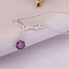 Lose Money Promotions silver collar necklace purple gem collares  love SMTN529