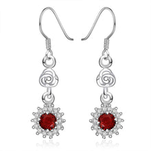 Lose Money Promotions silver earings Red Stone drop brincos de festa Costume Jewellery HBE280