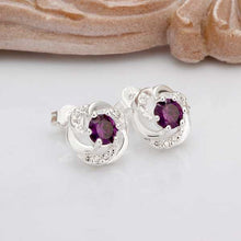 Lose Money Promotions silver earring Purple Stone stud cufflinks s in euros HBE003