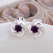 Lose Money Promotions silver earring Purple Stone stud cufflinks s in euros HBE003