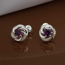 Lose Money Promotions silver earring Purple Stone stud cufflinks s in euros HBE003