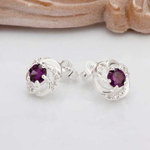 Lose Money Promotions silver earring Purple Stone stud cufflinks s in euros HBE003