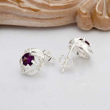 Lose Money Promotions silver earring Purple Stone stud cufflinks s in euros HBE003