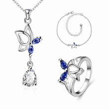 Lose Money Promotions silver jewelry set Dance Butterfly Necklace + Ring + Anklet Sets for women oso HBS188