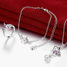Lose Money Promotions silver jewelry set Dance Butterfly Necklace + Ring + Anklet Sets for women oso HBS188