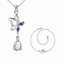 Lose Money Promotions silver jewelry set Dance Butterfly Necklace + Ring + Anklet Sets for women oso HBS188