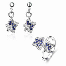 Lose Money Promotions silver jewelry set Double star Rhinestone Ring + Earrings Sets for women jewellery HBS042