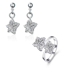 Lose Money Promotions silver jewelry set Double star Rhinestone Ring + Earrings Sets for women jewellery HBS042