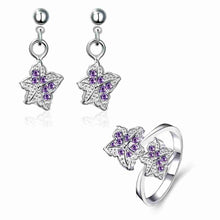 Lose Money Promotions silver jewelry set Double star Rhinestone Ring + Earrings Sets for women jewellery HBS042