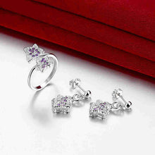 Lose Money Promotions silver jewelry set Double star Rhinestone Ring + Earrings Sets for women jewellery HBS042