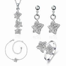 Lose Money Promotions silver jewelry set Double star Rhinestone Ring + Earrings Sets for women jewellery HBS042