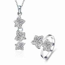 Lose Money Promotions silver jewelry set Double star Rhinestone Ring + Earrings Sets for women jewellery HBS042