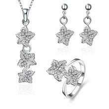Lose Money Promotions silver jewelry set Double star Rhinestone Ring + Earrings Sets for women jewellery HBS042