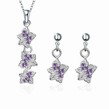 Lose Money Promotions silver jewelry set Double star Rhinestone Ring + Earrings Sets for women jewellery HBS042