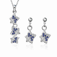Lose Money Promotions silver jewelry set Double star Rhinestone Ring + Earrings Sets for women jewellery HBS042